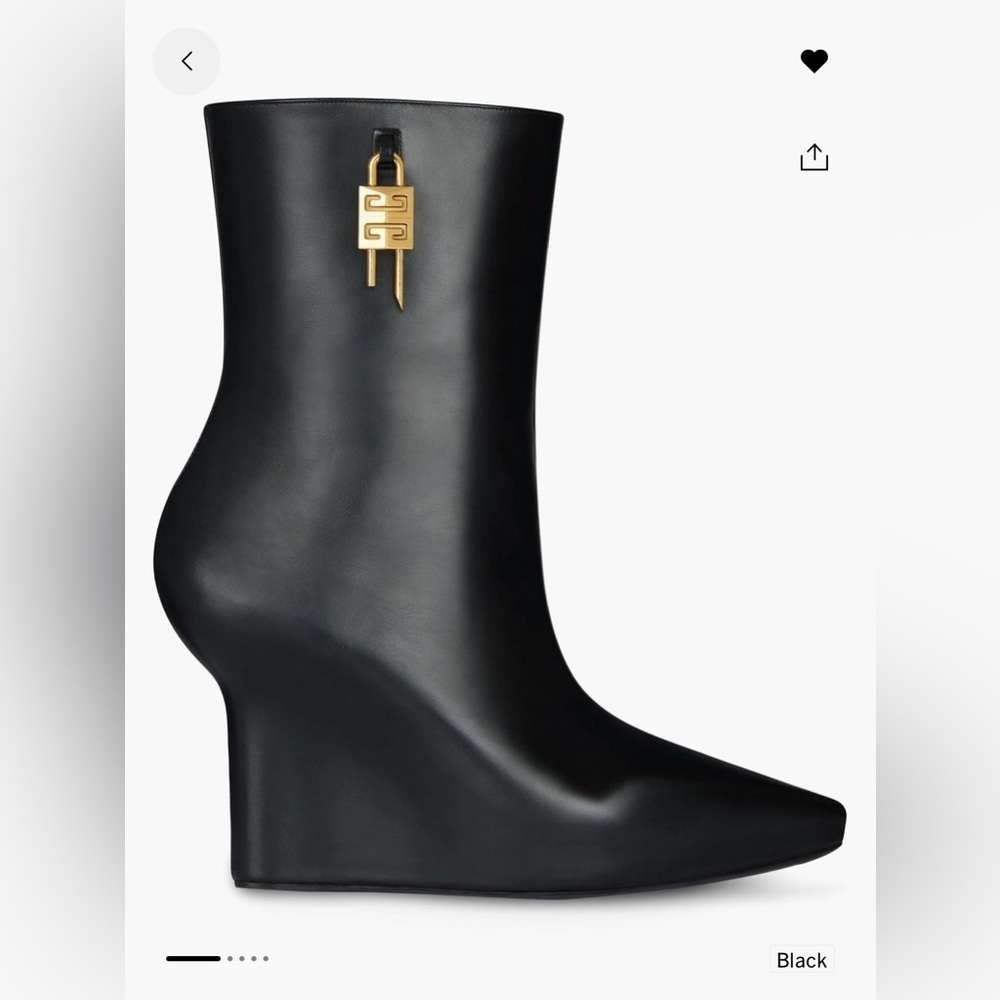 New Givenchy G-Lock Ankle Wedge Boots with Gold Givenchy Buckle size 9